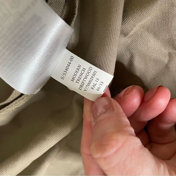 Ladies GAP modern Trench Coat driftwood khaki fleece lined belted jacket S - Picture 8 of 11